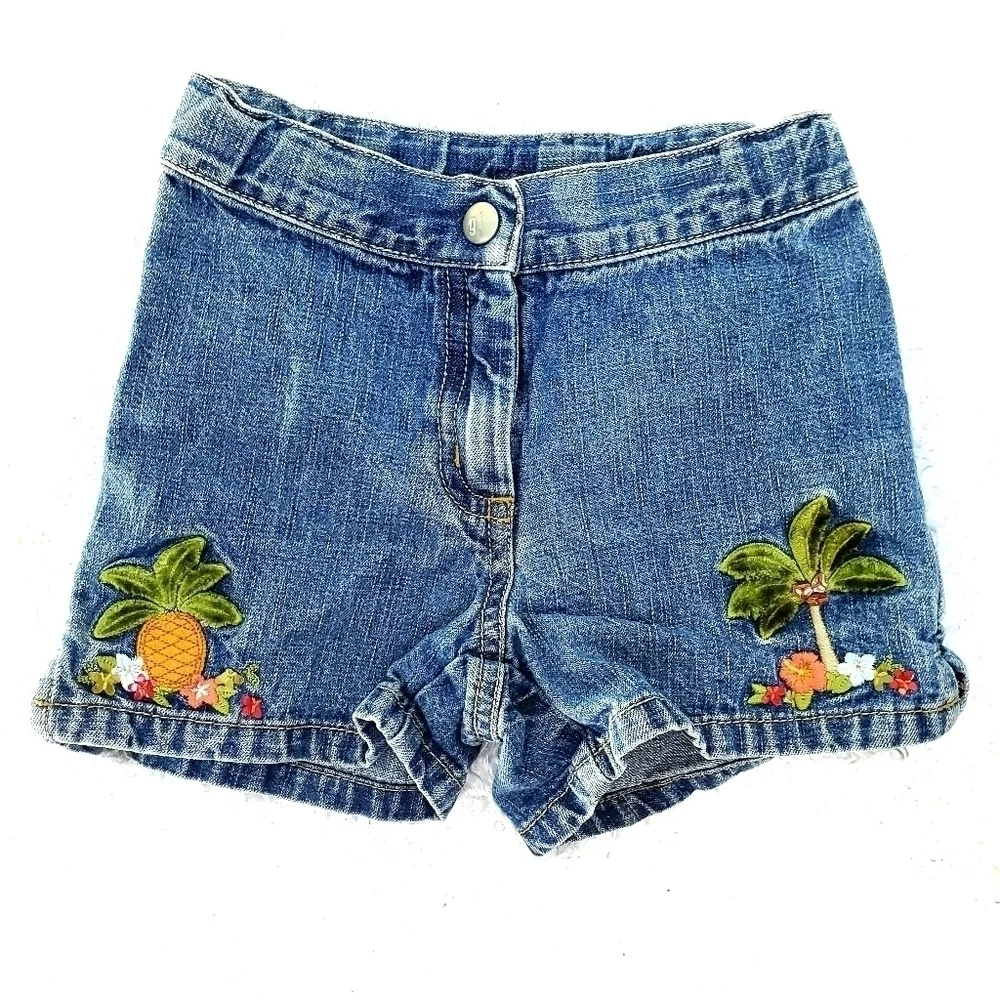 Gymboree Palm Tree Embroidered Jean Shorts